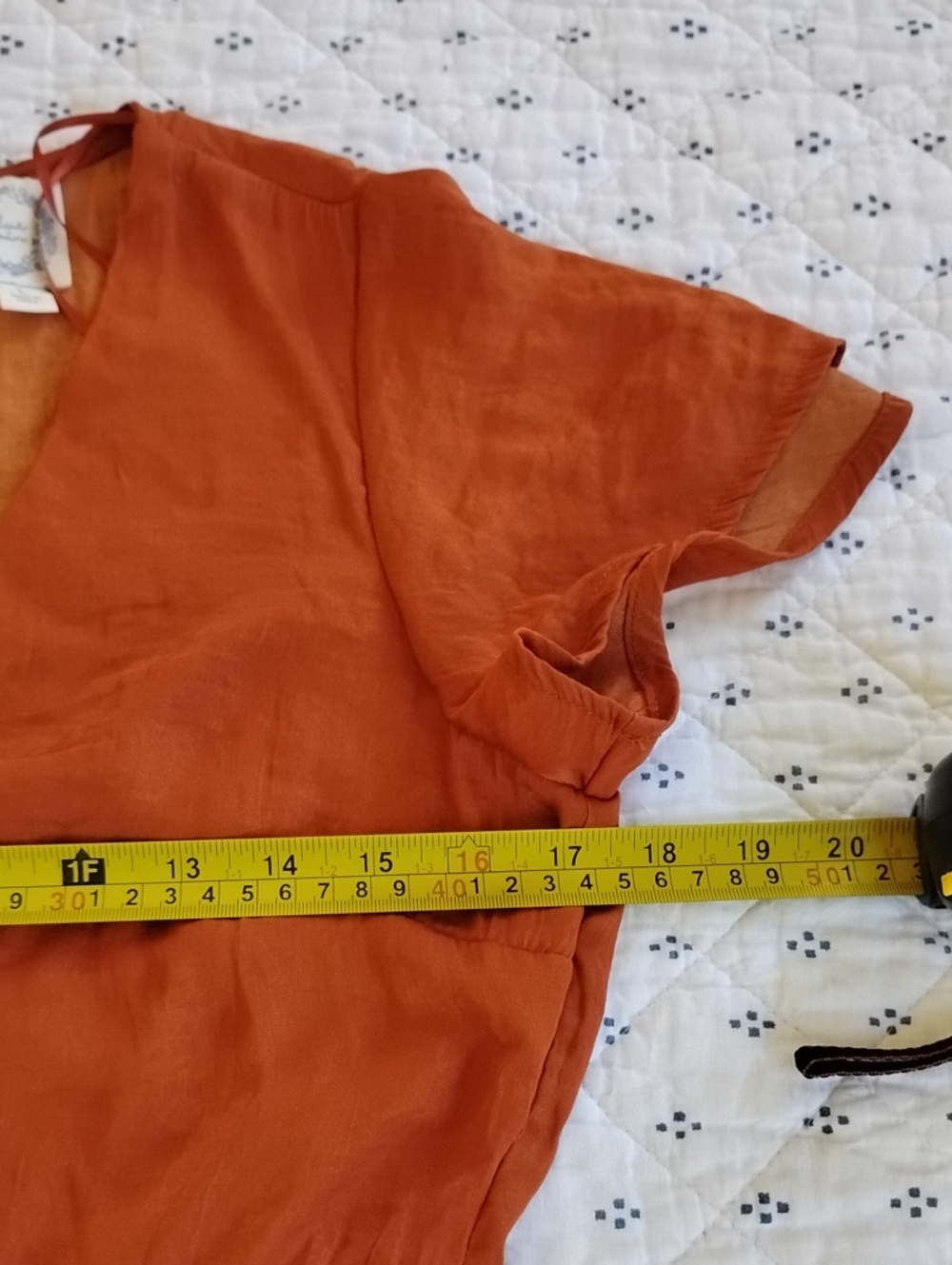 🍁🍂 Blue Rain Size L Rust High-Low Ruffle Dress - Picture 15 of 16